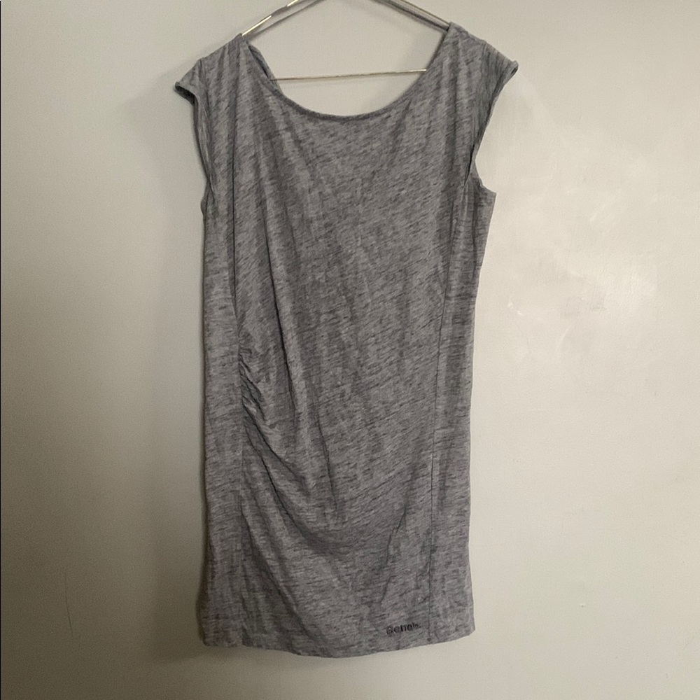 Bench Gray Ruched Shirt Mini Dress